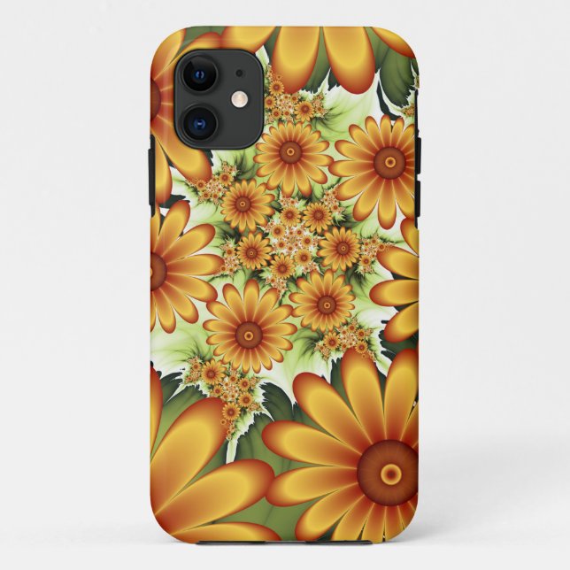 Floral Dream, Modern Abstract Flower Fractal Art Case-Mate iPhone Case (Back)