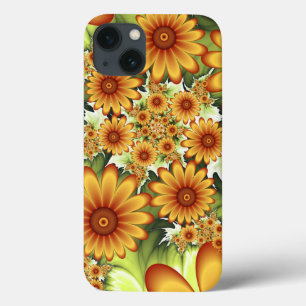 Floral Dream, Modern Abstract Flower Fractal Art iPhone 13 Case