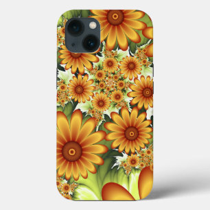 Floral Dream, Modern Abstract Flower Fractal Art iPhone 13 Case