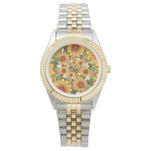 Floral Dream, Modern Abstract Flower Fractal Art Watch