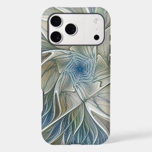 Floral Dream Pattern Abstract Blue Khaki Fractal