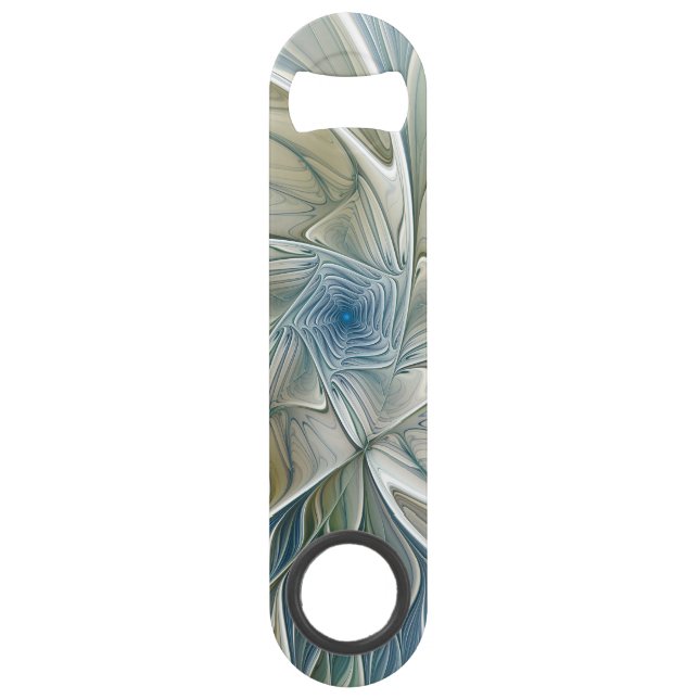 Floral Dream Pattern Abstract Blue Khaki Fractal (Front)
