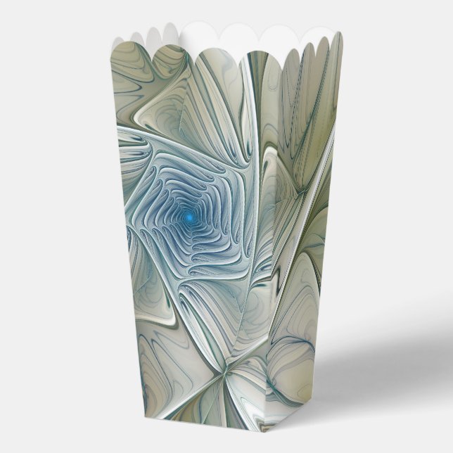 Floral Dream Pattern Abstract Blue Khaki Fractal Favour Box (Front)