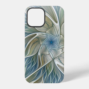 Floral Dream Pattern Abstract Blue Khaki Fractal iPhone 12 Pro Case