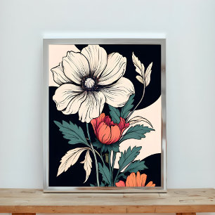 Floral Dreams: Anemone and Poppy Elegance Photo Print
