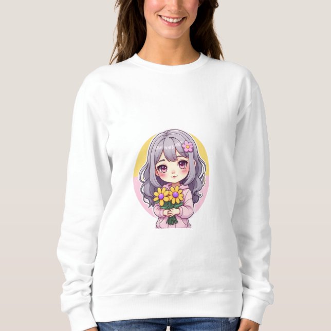 Floral Dreams: Cute Flower Girl T-Shirt & Hoodie  (Front)