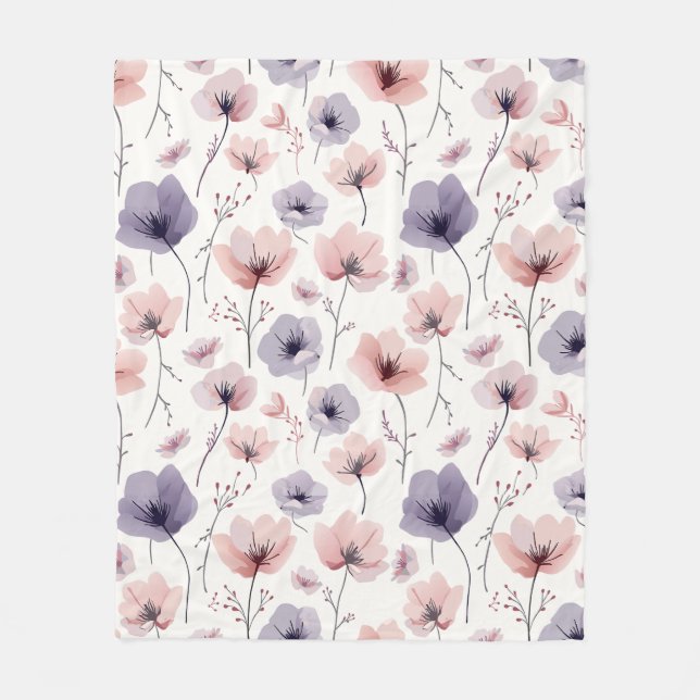 Floral Dreams Fleece Blanket (Front)