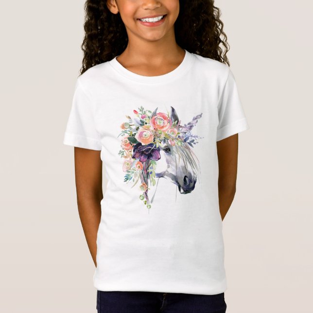 Floral Dressed Unicorn T-Shirt (Front)
