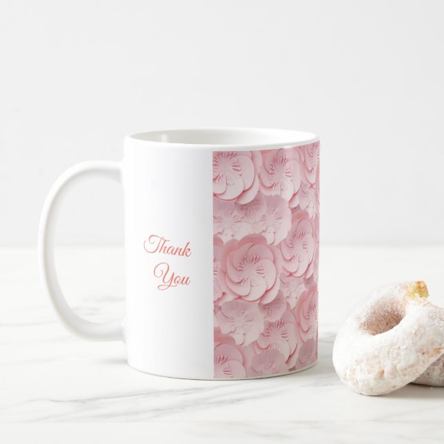  Floral Drinkware Thank You Mug Soft Pink Colour (With Donut)