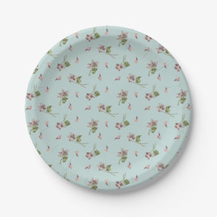 Floral Duck egg Paper Plate