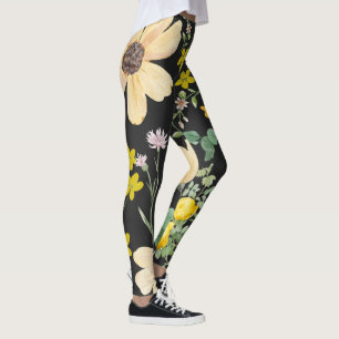 Floral Dusk Embrace: Midnight Bloom Leggings