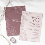 Floral Dusky Pink Surprise 70th Birthday Party Invitation<br><div class="desc">Floral Dusky Pink Surprise 70th Birthday Party Invitation. Minimalist boho design featuring botanical accents and typography script font. Floral invite card perfect for a stylish female surprise bday celebration. Can be customised to any age.</div>