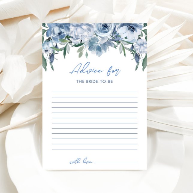 Floral Dusty Blue Advice for the Bride  (Creator Uploaded)
