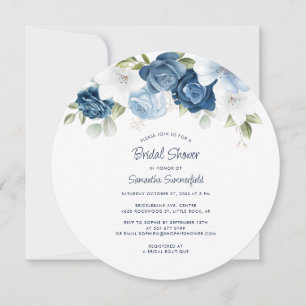 Floral Dusty Blue Botanical Bridal Shower Invitation