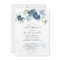 Floral Dusty Blue Watercolor Flowers Bridal Shower