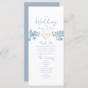 Floral Dusty Blue Wedding Program