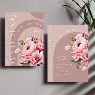 Floral Dusty Pink Wildflower Summer Garden Wedding Invitation