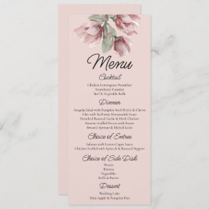 Floral, Dusty rose Blush Wedding Menu
