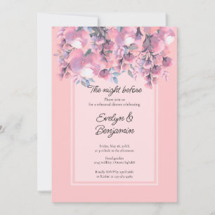  Floral Dusty Rose Rehearsal Dinner    Invitation