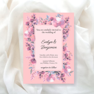 Floral Dusty Rose wedding  Invitation