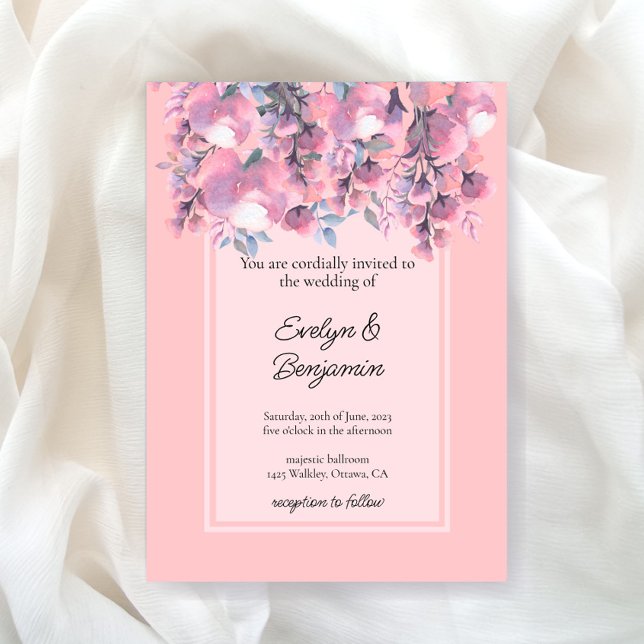 Floral Dusty Rose wedding  Invitation (Creator Uploaded)