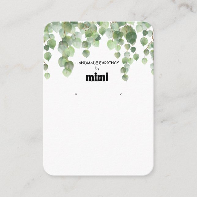 Floral Earring Display  Business Card (Front)