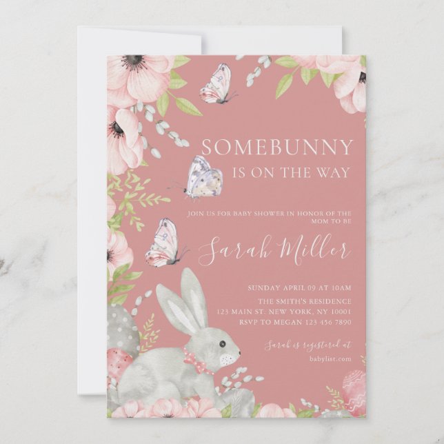 Floral Easter Baby Shower Invitation (Front)