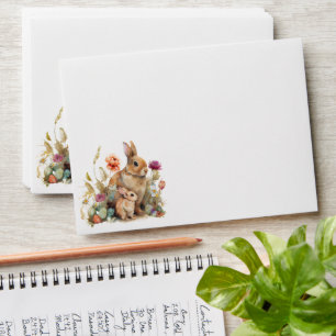 Floral Easter Bunnies Envelope