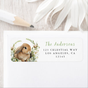 Floral Easter Bunny Address