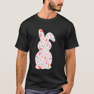 Floral Easter Bunny Easter Egg Spring T-Shirt