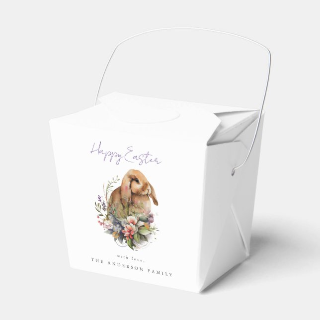 Floral Easter Bunny Favour Box (Front Side)