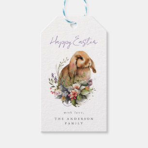 Floral Easter Bunny Gift Tags