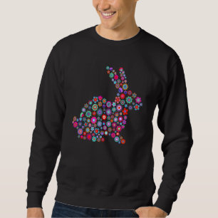Floral Easter Bunny Girls Women Spring Flowers Rab Sweatshirt
