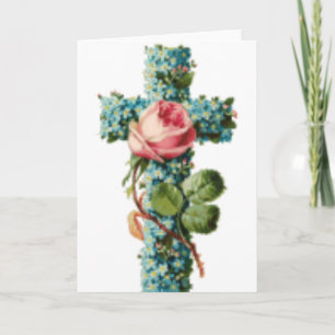 Floral Easter Cross Holiday Card