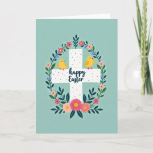 Floral Easter Cross Pattern Card