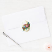 Floral Easter Egg Classic Round Sticker (Envelope)