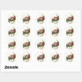 Floral Easter Egg Classic Round Sticker (Sheet)