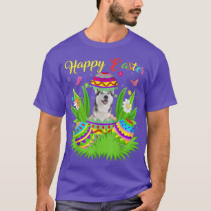 Floral Easter Egg Lover Funny Siberian Husky Dog E T-Shirt