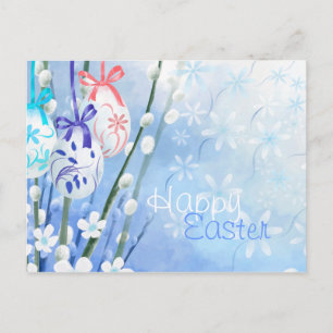 Floral Easter Eggs - Customised Holiday Postcard