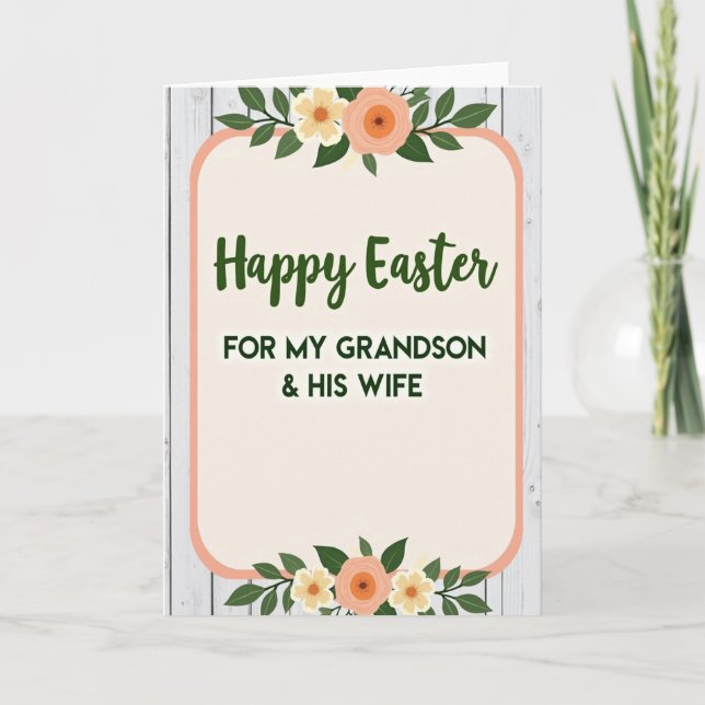 Floral Easter Grandson Card (Front)