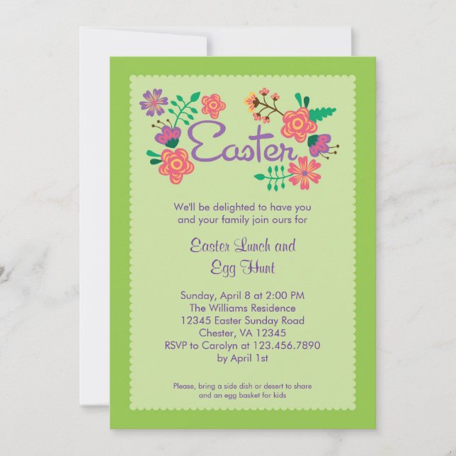 Floral Easter Invitation (Front)