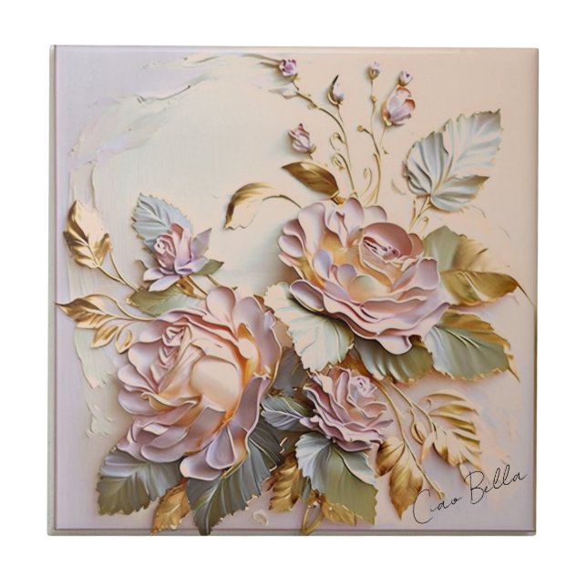 Floral Easter Painting on Tile (Front)