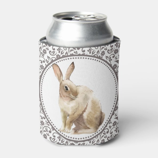 Floral Easter Rabbit Can Cooler (Can Front)