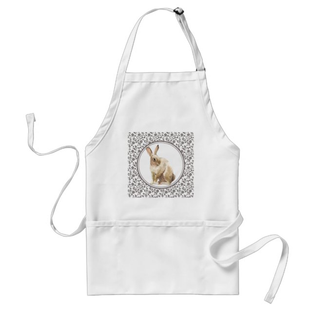 Floral Easter Rabbit Standard Apron (Front)