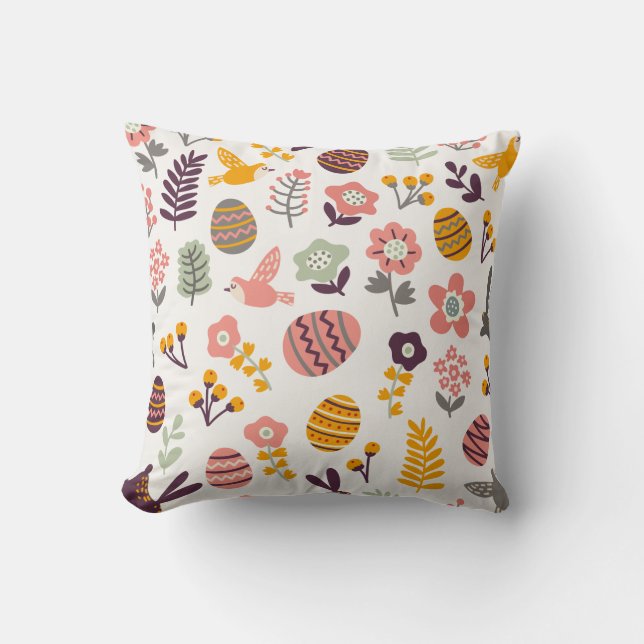 Floral Easter Spring Pattern | Throw Pillow (Front)