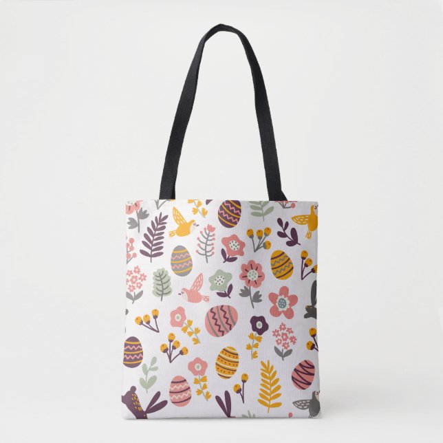 Floral Easter Spring Pattern | Tote Bag (Front)