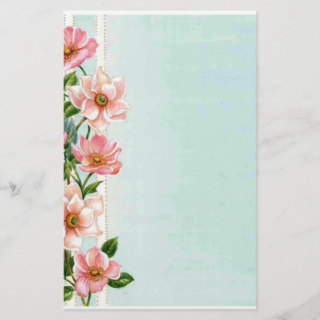Floral edge stationery (Front)
