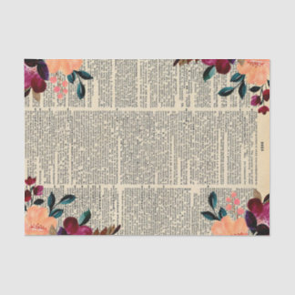 Floral Edges Dictionary Paper Decoupage