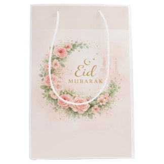 Floral Eid Mubarak – Blush Pink Islamic Gift f Medium Gift Bag