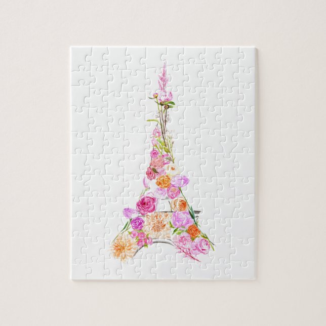 Floral eiffel tower jigsaw puzzle (Vertical)